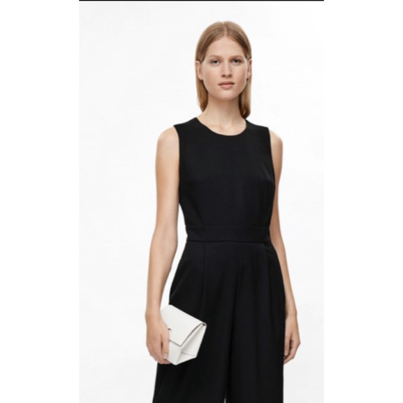 NWOT COS Wool Wide Leg Cross Back Jumpsuit Size 8 - Picture 3 of 16